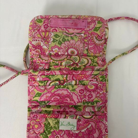 Vera Bradley Pink Petals Quilted Fabric Crossbody Wallet Purse with ID Window - Picture 8 of 13